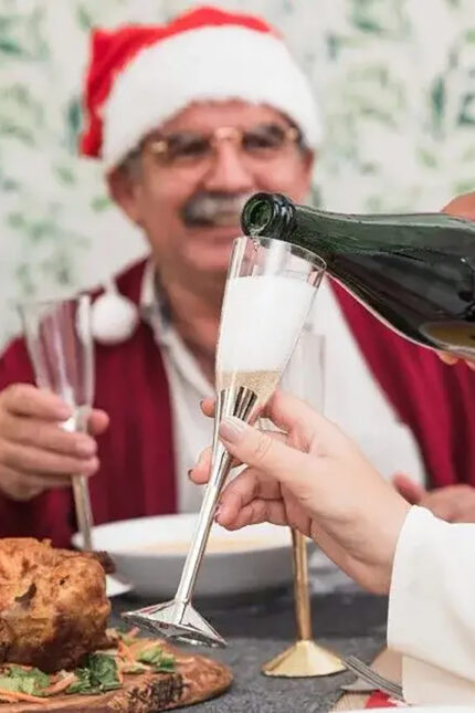 Sparkling glasses of prosecco poured to celebrate a festive holiday function in Crawley.