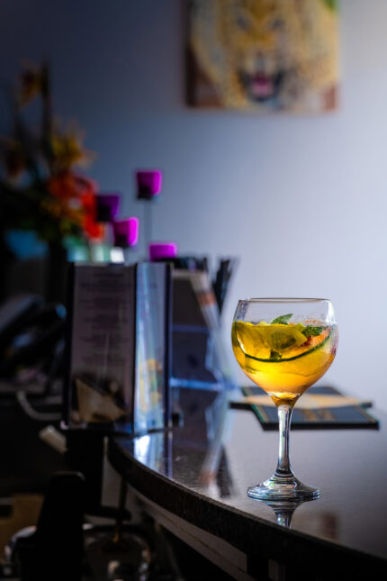 Refreshing signature mocktails and colorful cocktails served at the bar.