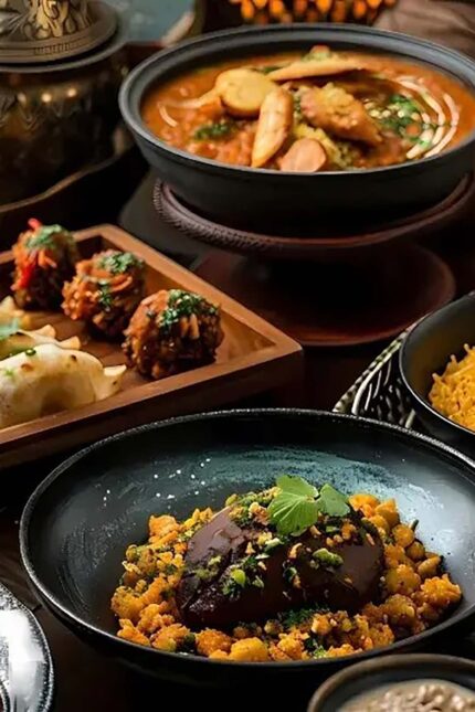 Rich and aromatic Jungle Venison curry cooked with native Indian herbs at Zari Restaurant, Crawley.