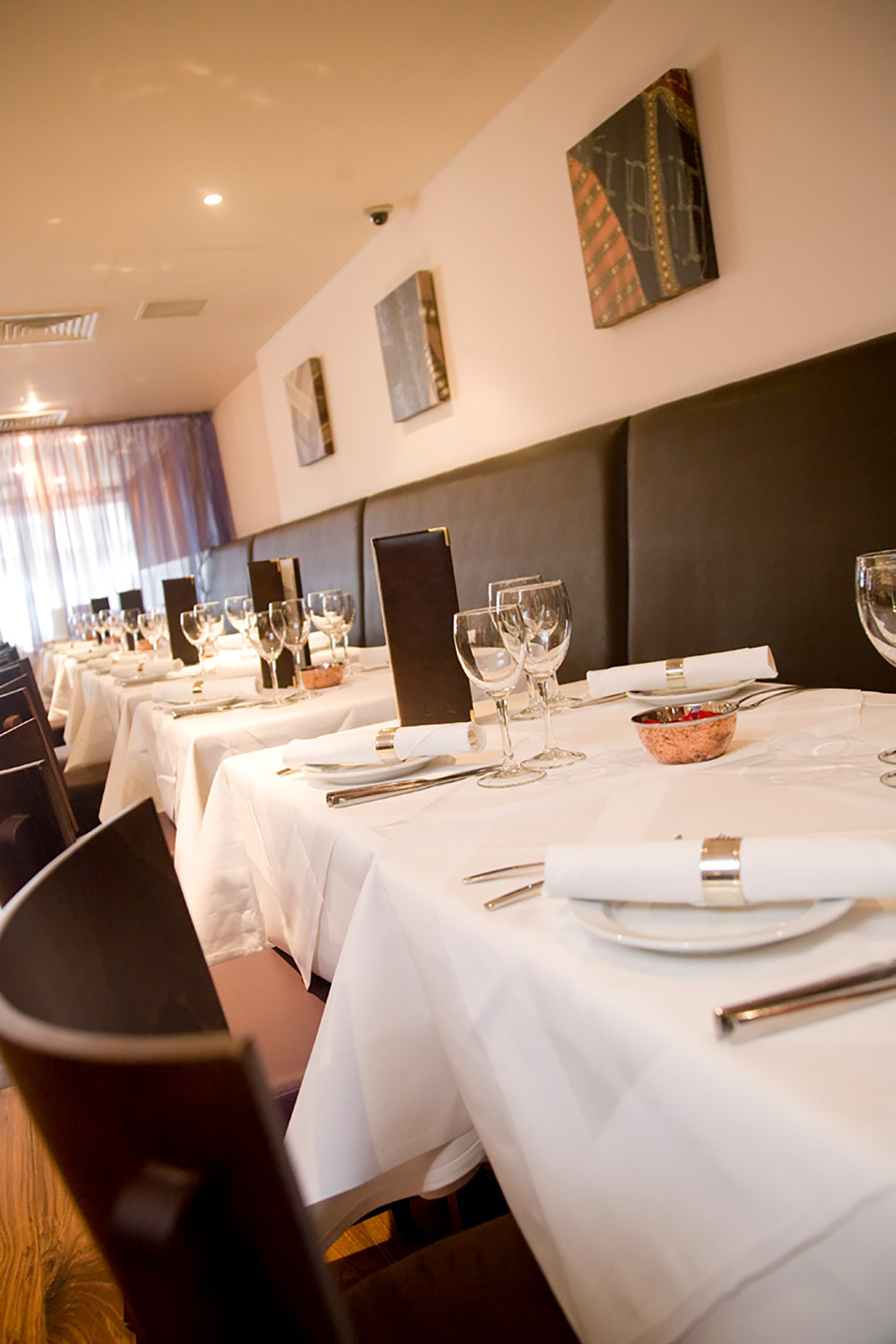 Elegant private dining room setup for luxury events at Zari Restaurant Crawley.