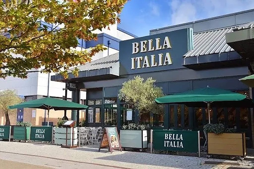 Plant-based vegan pizza and pasta options served at Bella Italia Crawley restaurant.