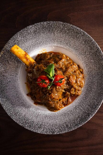 Slow-cooked shredded meat bowl at a top Horsham restaurant in West Sussex.