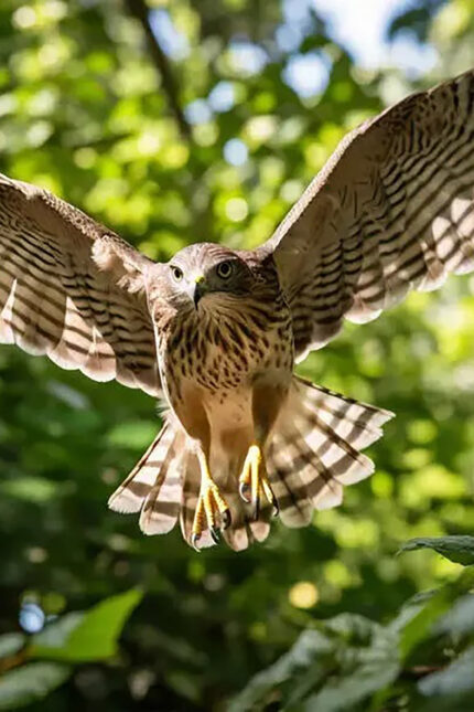 Majular owls and eagles on display at Huxleys Birds of Prey Centre near Horsham.